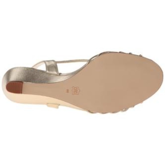 New Caparros gold wedge sandals evening - Picture 5 of 5